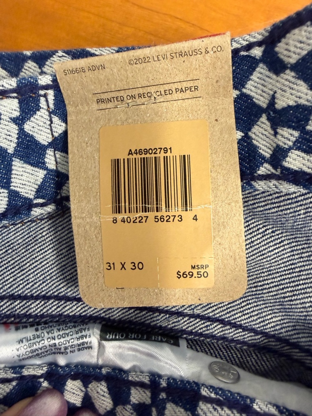 Levi's Navy and White Geometric Ankle Pants - Picture 7 of 7